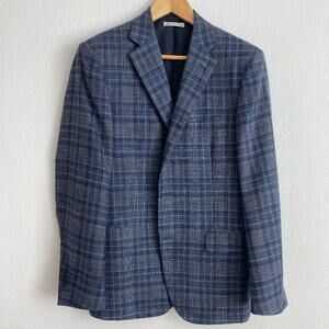 Belvest Men's Italian Tailored Wool, Silk Suit Blazer - 40R